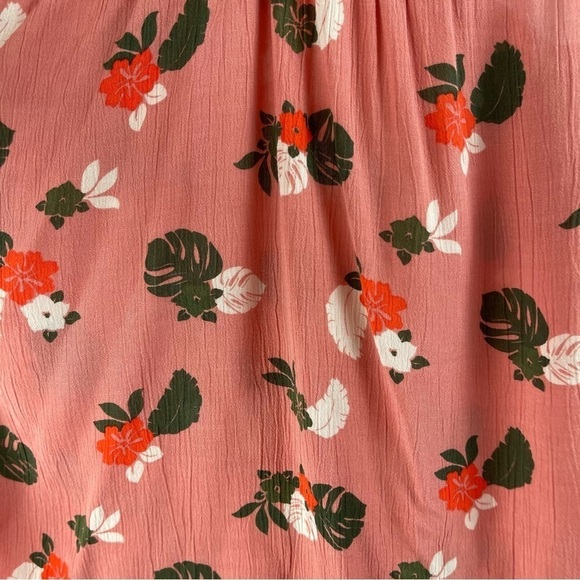 Evri 3X Floral Bow Ruffle Boho Cottagecore Flowy Tank Top Vacation Beachy Leaf - Picture 3 of 8